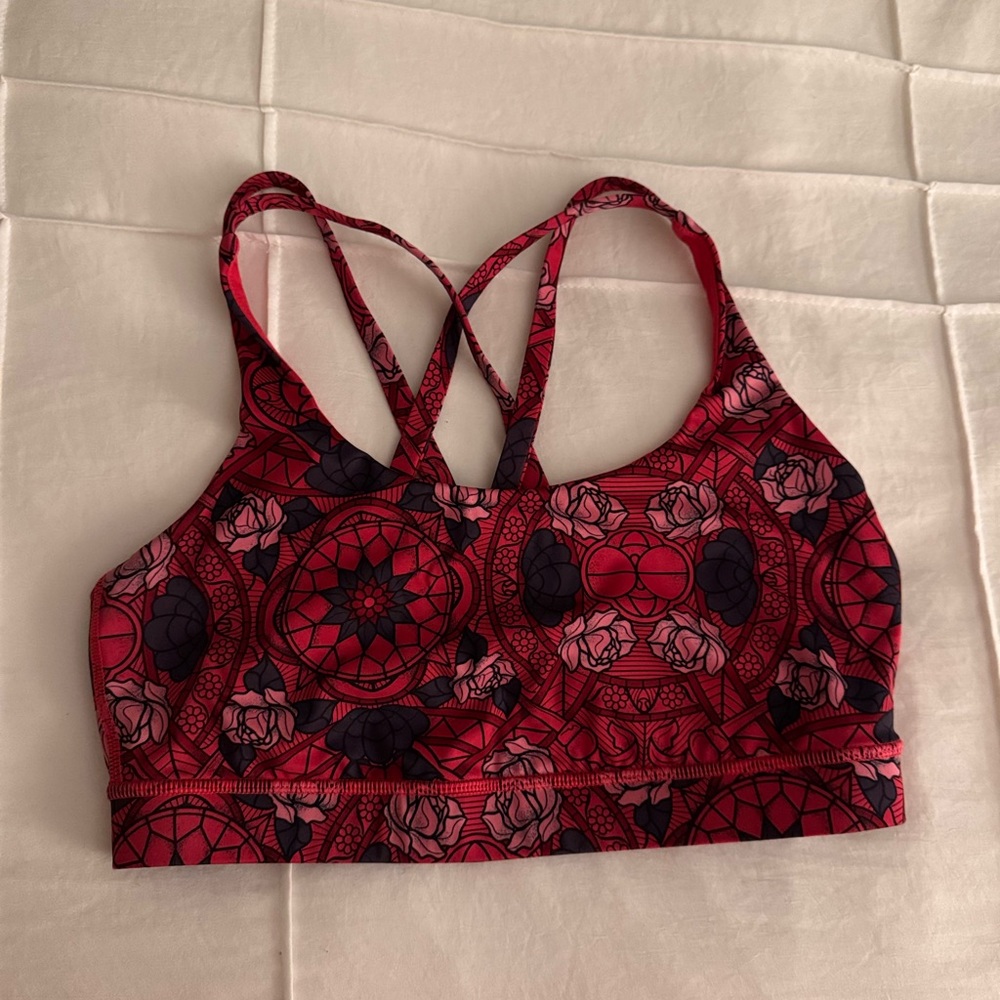 Lululemon Pink Patterned Sports Bra, size 8